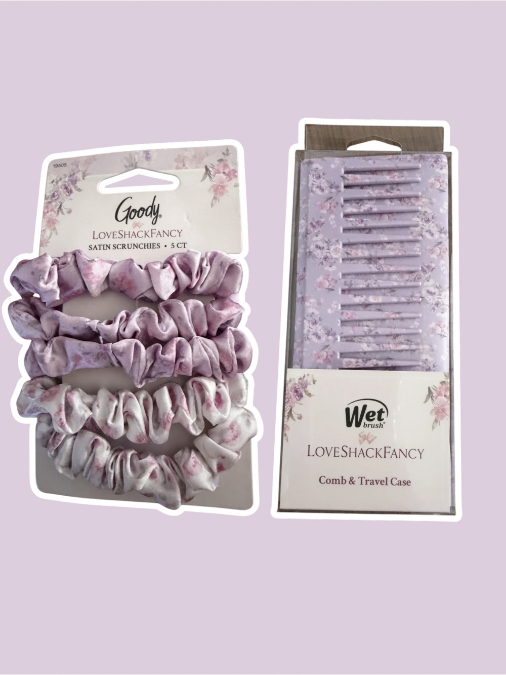 Goody x LoveShackFancy Satin
Scrunchies & Wet Brush Comb Set